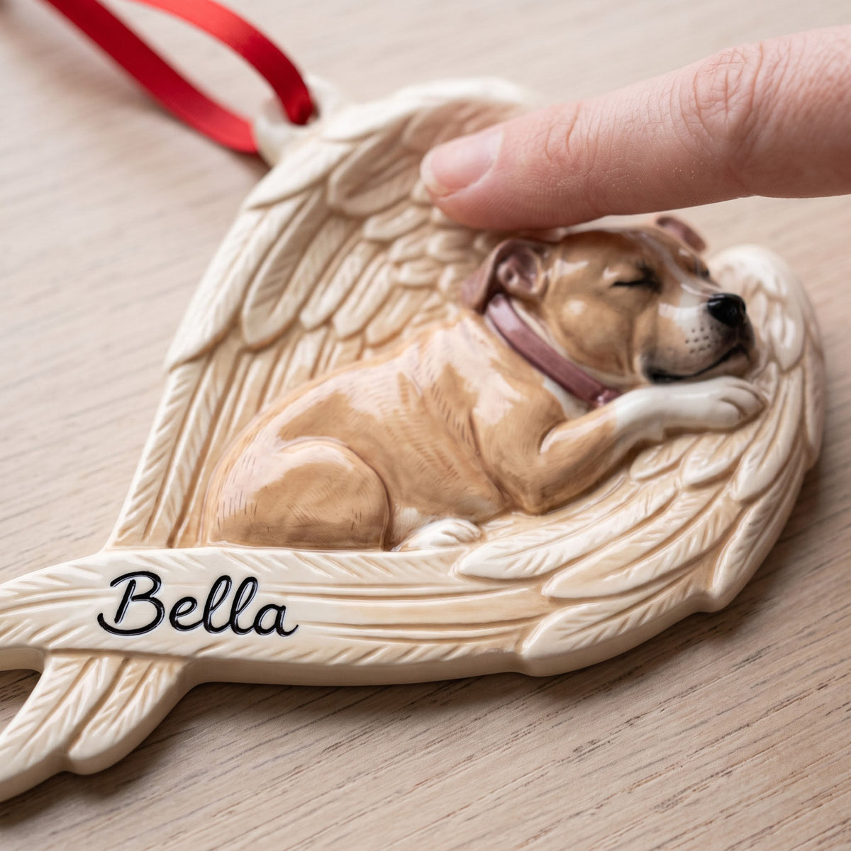 Close-up of raised 3D pet portrait detail