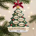 Personalized family tree ornament with six names