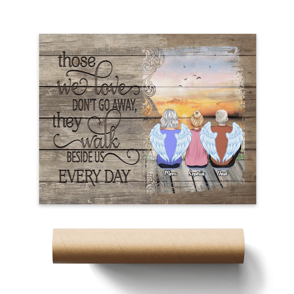 Personalized memorial poster reading those we love don't go away