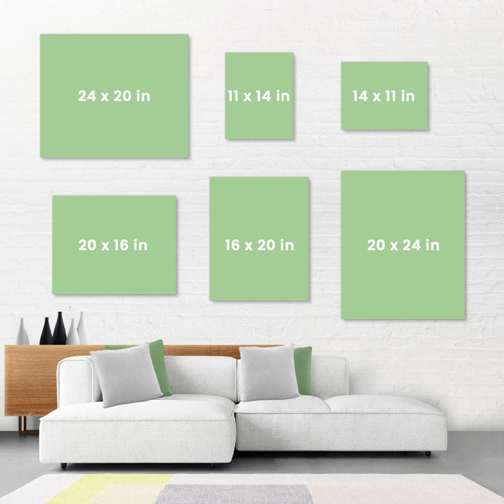 Memorial poster styled in a living room