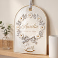 Personalized floral nursery keepsake plaque with baby name