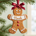 Personalized gingerbread man ornament with a child's name